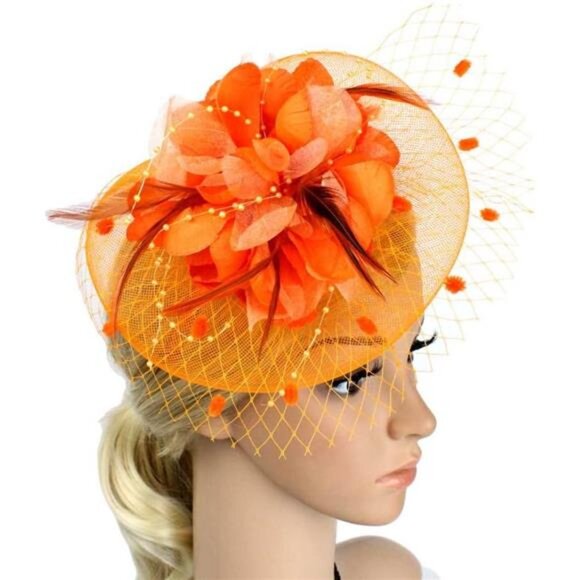 Fascinators Hat for Women Tea Party Headpiece Wedding Cocktail Flower - Picture 2 of 7